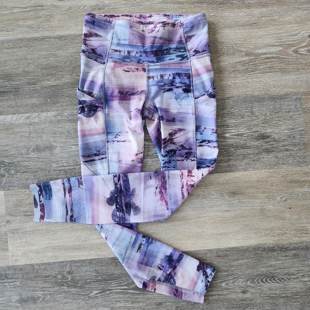 Lululemon Sz 4 Fast & Free 7/8 Tight II Nulux 25" Sunrise Silhouette Multi